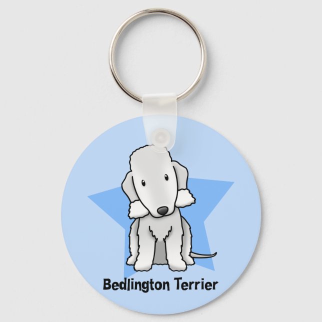 Porte-clés Kawaii Star Bedlington Terrier (Recto)