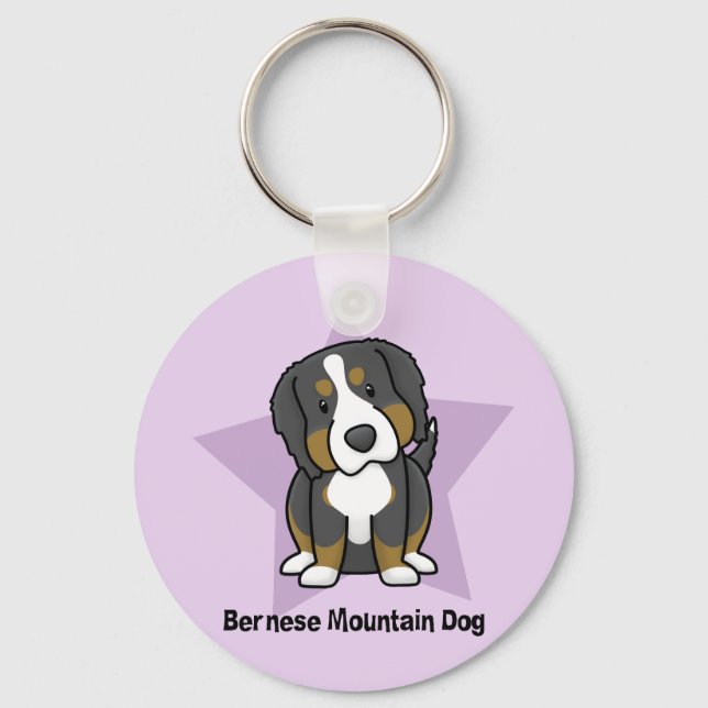 Porte-clés Kawaii Star Bernese Porte - clé de chiens de monta (Recto)