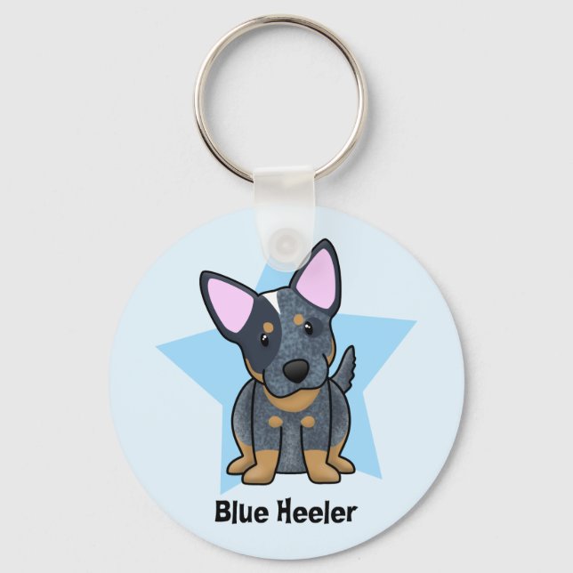Porte-clés Kawaii Star Blue Heeler (Recto)