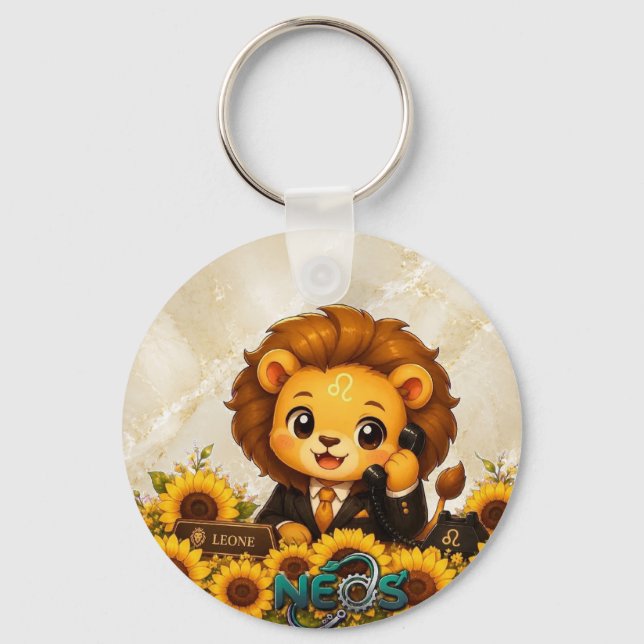 Porte-clés Kawaii Zodiaque Neos Lion (Recto)