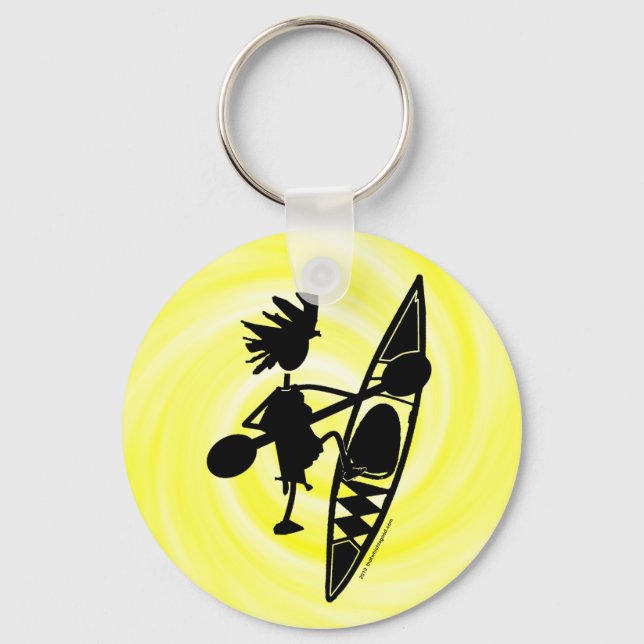 Porte-clés Kayak Canoe Joyeux Silhouette (Recto)