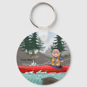 Porte-clés Kayak - Dessin masculin par PrintedPerfection.com