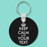 Porte-clés Keep Calm and Carry On - Create Your Own<br><div class="desc">Make your own Custom Keep Calm and Carry On Design by adding text yourself. It’s very popular slogan for fun lover people and everyone.</div>