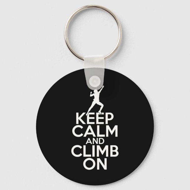 Porte-clés Keep Calm And Climb On Climbing Tree Rock Climber  (Recto)
