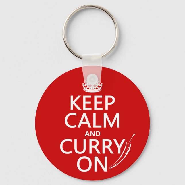 Porte-clés Keep Calm and Curry On (Recto)