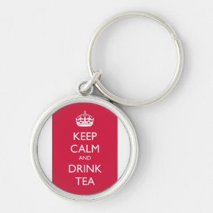 Porte-clés keep calm and drink tea rose