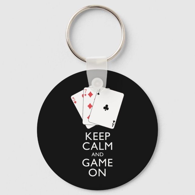 Porte-clés KEEP CALM AND GAME ON - Card Games (Recto)