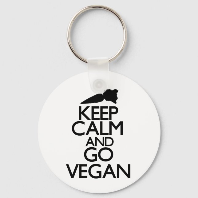 Porte-clés Keep calm and go vegan (Recto)