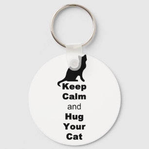 Porte-clés Keep Calm and Hug Your Cat