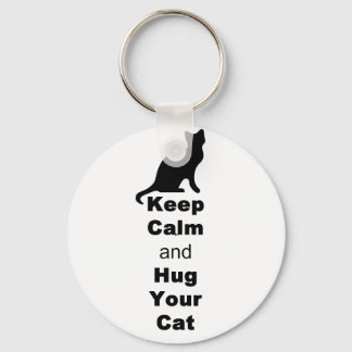 Porte-clés Keep Calm and Hug Your Cat