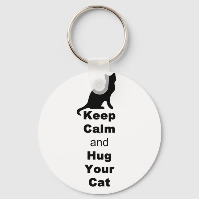 Porte-clés Keep Calm and Hug Your Cat (Recto)
