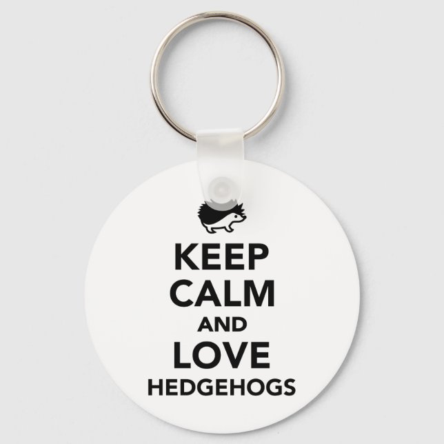 Porte-clés Keep calm and love hedgehogs (Recto)