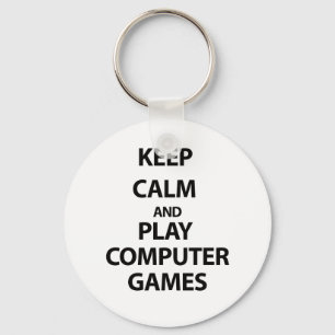 Porte-clés Keep Calm and Play Computer Games