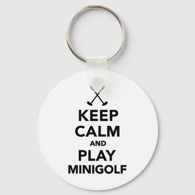 Porte-clés Keep calm and play Minigolf (Recto)