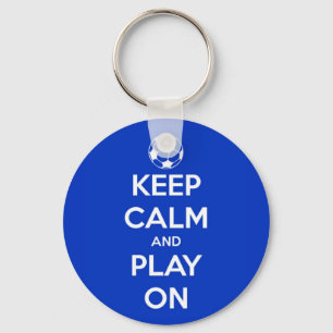 Porte-clés Keep Calm and Play On Blue