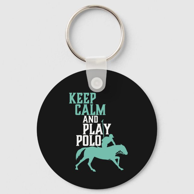 Porte-clés Keep Calm and Play Polo Sports Team Player (Recto)