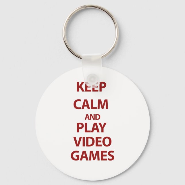 Porte-clés Keep Calm and Play Video Games (Recto)