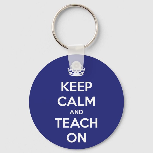 Porte-clés Keep Calm and Teach On Blue (Recto)