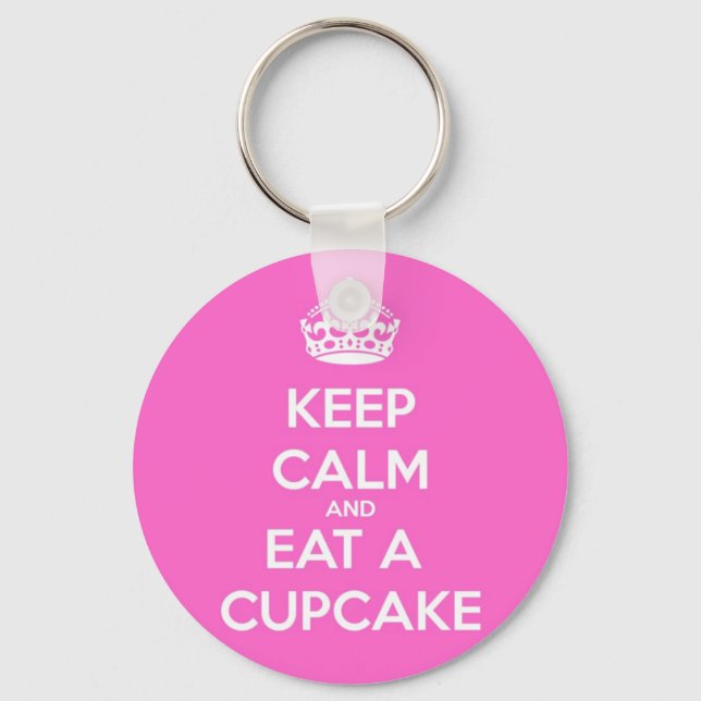 Porte-clés Keep Calm et Eat a Cupcake (Recto)