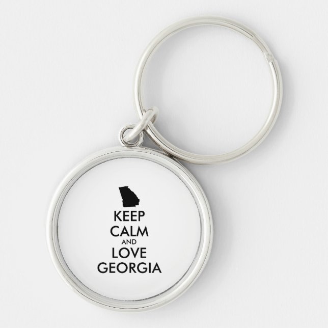 Porte-clés KEEP CALM et LOVE GEORGIA personnalisables (Devant)