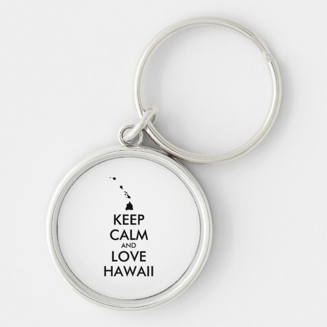 Porte-clés KEEP CALM et LOVE HAWAII personnalisables (Devant)