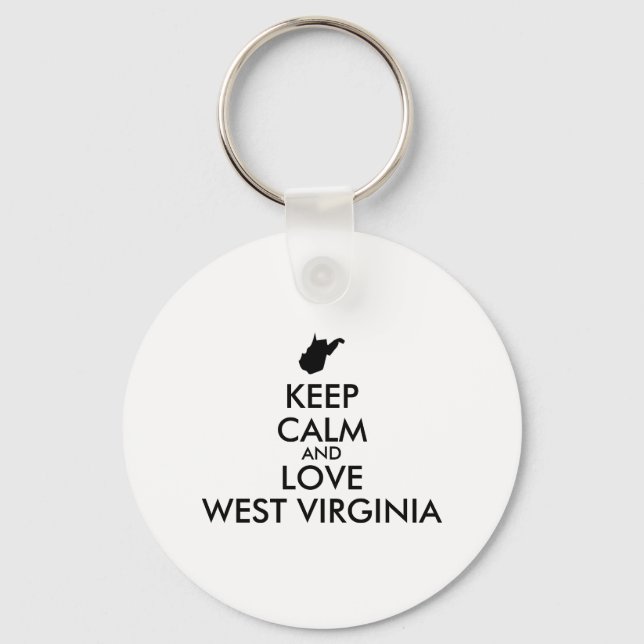 Porte-clés KEEP CALM et LOVE WEST VIRGINIA (Recto)