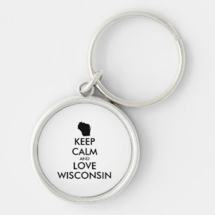 Porte-clés KEEP CALM et LOVE WISCONSIN personnalisables
