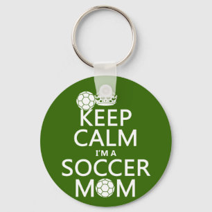Porte-clés Keep Calm I'm a Soccer Mom (in any color)