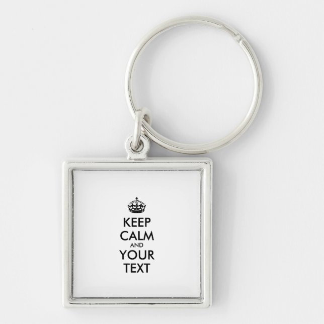 Porte-clés KEEP CALM personnalisé et votre texte (Devant)