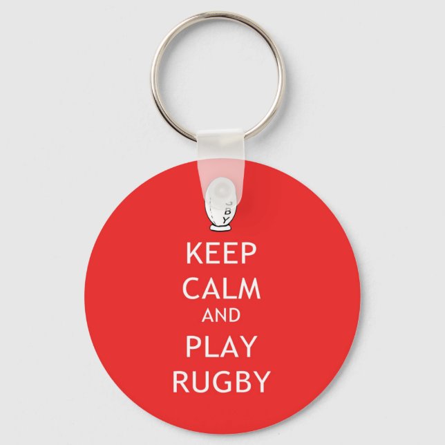Porte-clés Keep Calm & Play Rugby (Recto)