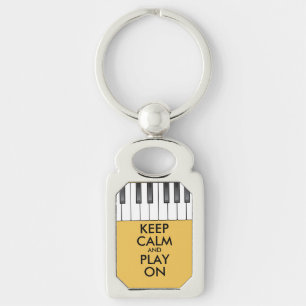 Porte-clés KEEP CALME personnalisé et JOUER ON - piano clavie