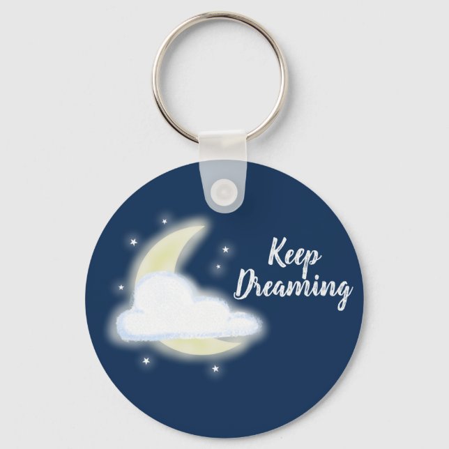 Porte-clés Keep Dreaming Moon Stars Cloud Inspirational (Recto)