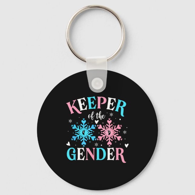 Porte-clés Keeper Of The Gender Reveal Baby Snowflake Nk Or B (Recto)