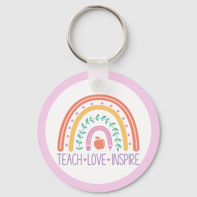 Porte-clés Keepsaké Teach Love Inspire Rainbow Porte - clé (Recto)