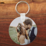 Porte-clés Keepsake Wedding Photo<br><div class="desc">Custom printed key chains personalized with your photo and custom text. Add a special photo and use the design tools to add your own text. Customize it to add more photos and choose from all of the text font and color options to create your own unique wedding photo gifts for...</div>