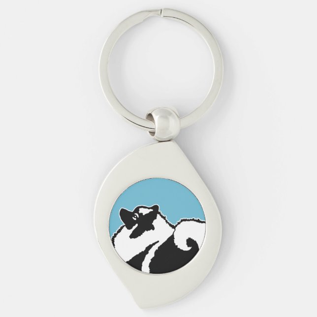 Porte-clés Keeshond Graphics - Cute Original Chig Art (Devant)