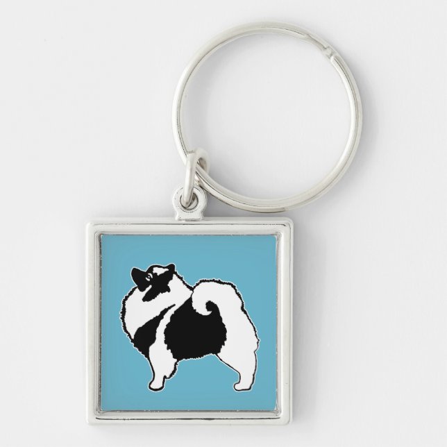 Porte-clés Keeshond Graphics - Cute Original Chig Art (Devant)