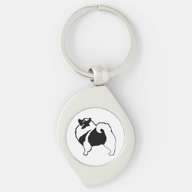 Porte-clés Keeshond Graphics - Cute Original Chig Art (Devant)