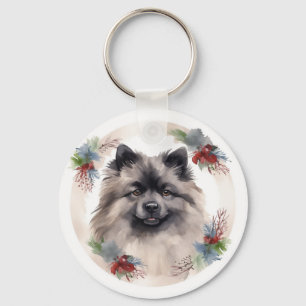 Porte-clés Keeshony Christmas Wreath Festive Pup