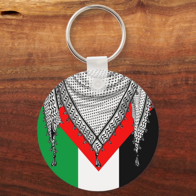 Porte-clés Keffiyeh Écharpe palestinienne tissu traditionnel (Recto)