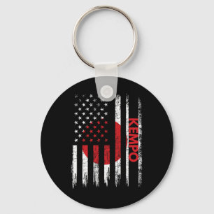 Porte-clés Kempo American Flag Karate Arts martiaux japonais