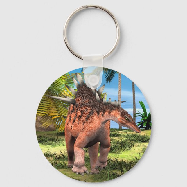 Porte-clés Kentrosaurus Dinosaure Jungle Art Préhistorique (Recto)