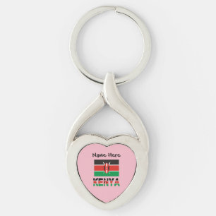 Porte-clés Kenya Drapeau kenyan Nom personnalisé