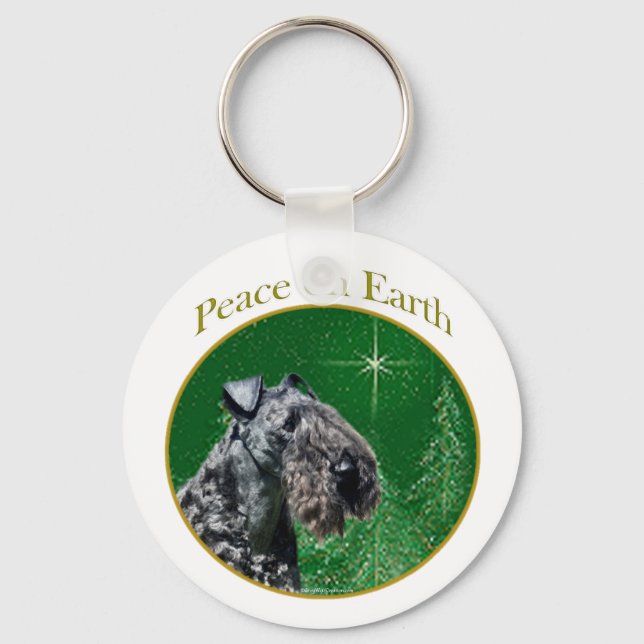 Porte-clés Kerry Blue Terrier Peace (Recto)