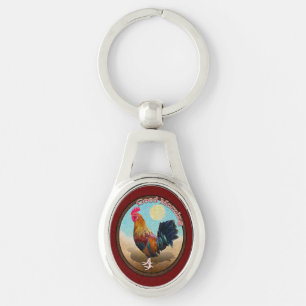 Porte-clés Key West - Coq tzigane Good Morning Vintage Oval