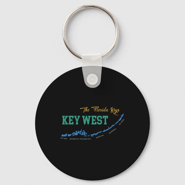Porte-clés Key West Floride Miami Vibes Plage État Ensoleillé (Recto)