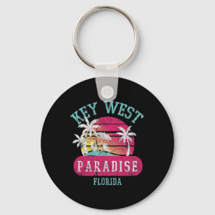 Porte-clés Key West Sunset Vintage Florida Beach Art de nouve