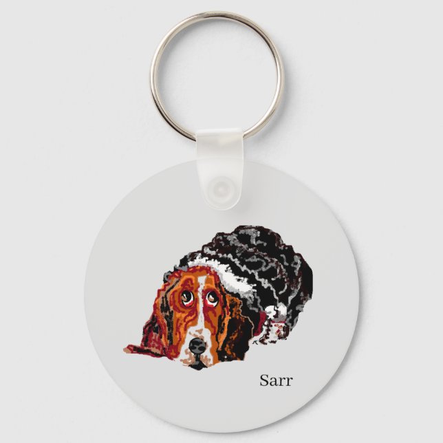 Porte-clés Keychain : BASSET HOUND (Recto)