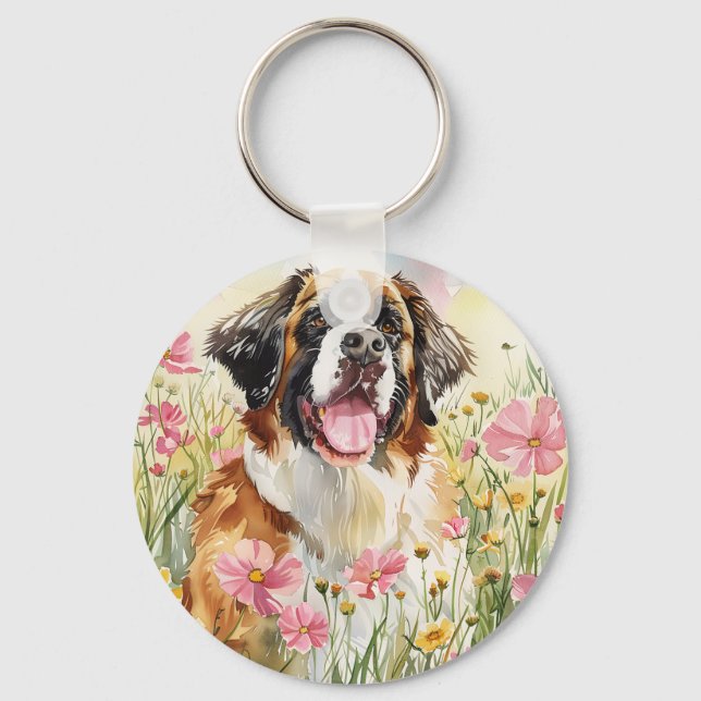 Porte-clés Keychain – Saint Bernard Dog Keychain (Recto)