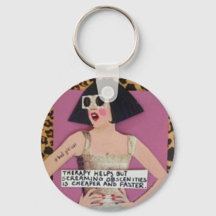 Porte-clés Keychain-therapy helps but screaming obscenities i